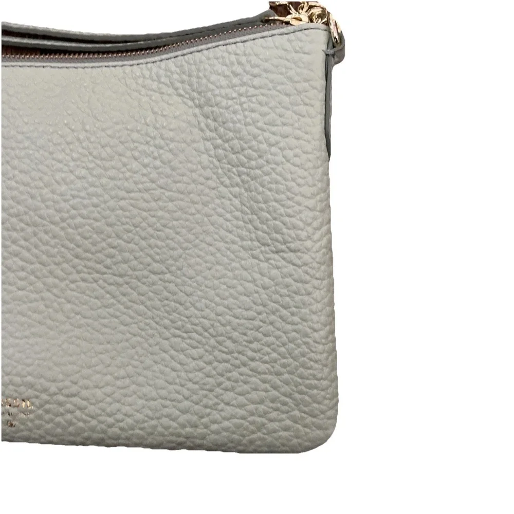 Fossil Sydny Chain Topzip Pastel Green ZB5702314 Leather Shoulder Bag/Clutch EUC